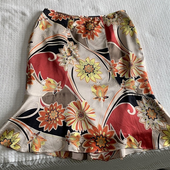 Drama retro floral print silk skirt size 10 - Picture 3 of 9